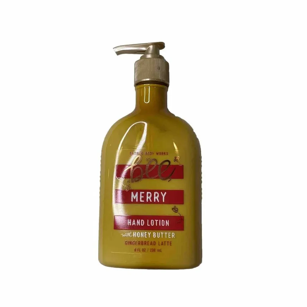 Bath Body Works Bee Merry Hand Lotion 8 oz Honey Butter Gingerbread Latte Pump